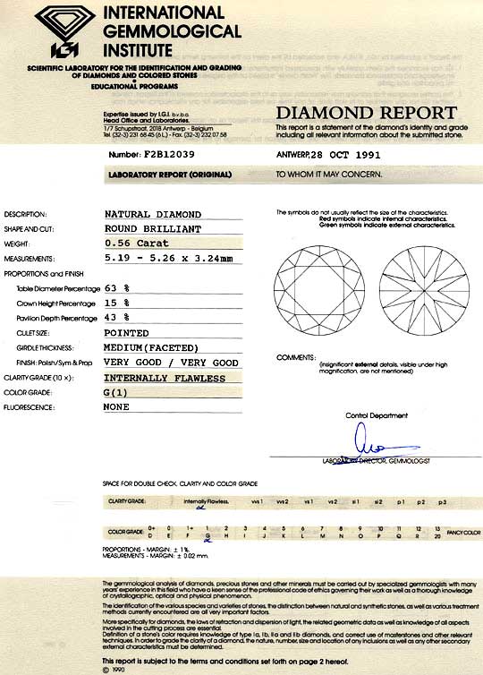 Foto 9 - Brillant 0,56ct Diamant IGI Top Wesselton Lupenrein 2VG, D6005