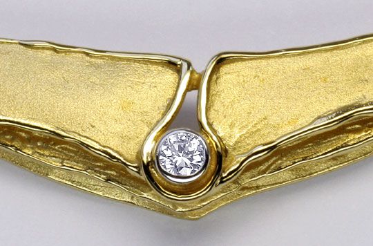 Foto 2 - Brillant-Diamant-Collier 0,10ct Brillant 14K Gelb Gold, S4334