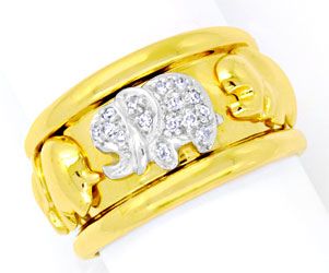 Foto 1 - Ring mit Elefanten / Elephanten 15 Diamanten, S6081